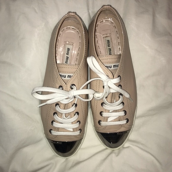 Miu Miu Shoes - Miu Miu Metal Cap-toe Sneakers